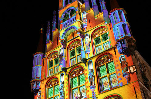 Gouda bij kunstlicht - Gouda a Lume di Candela