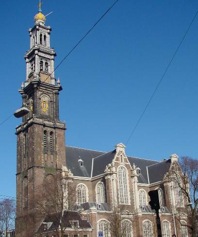 Amsterdam Westerkerk, uno sguardo alla chiesa sul Chiesa dell’Ovest sul Prinsengracht