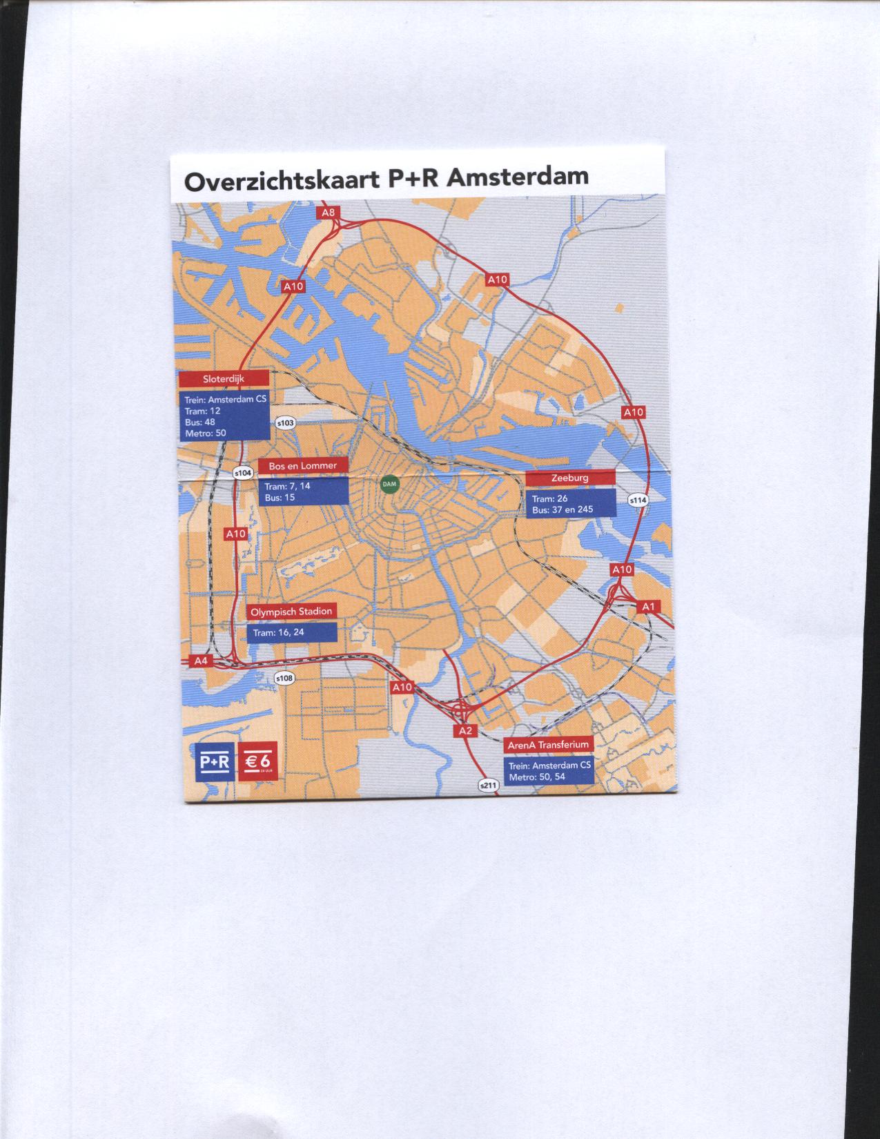 Amsterdam cartina 5 parcheggi economici